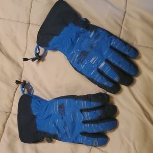 Youth Large North Face Gauntlet Ski Glove DryVent Blue Black